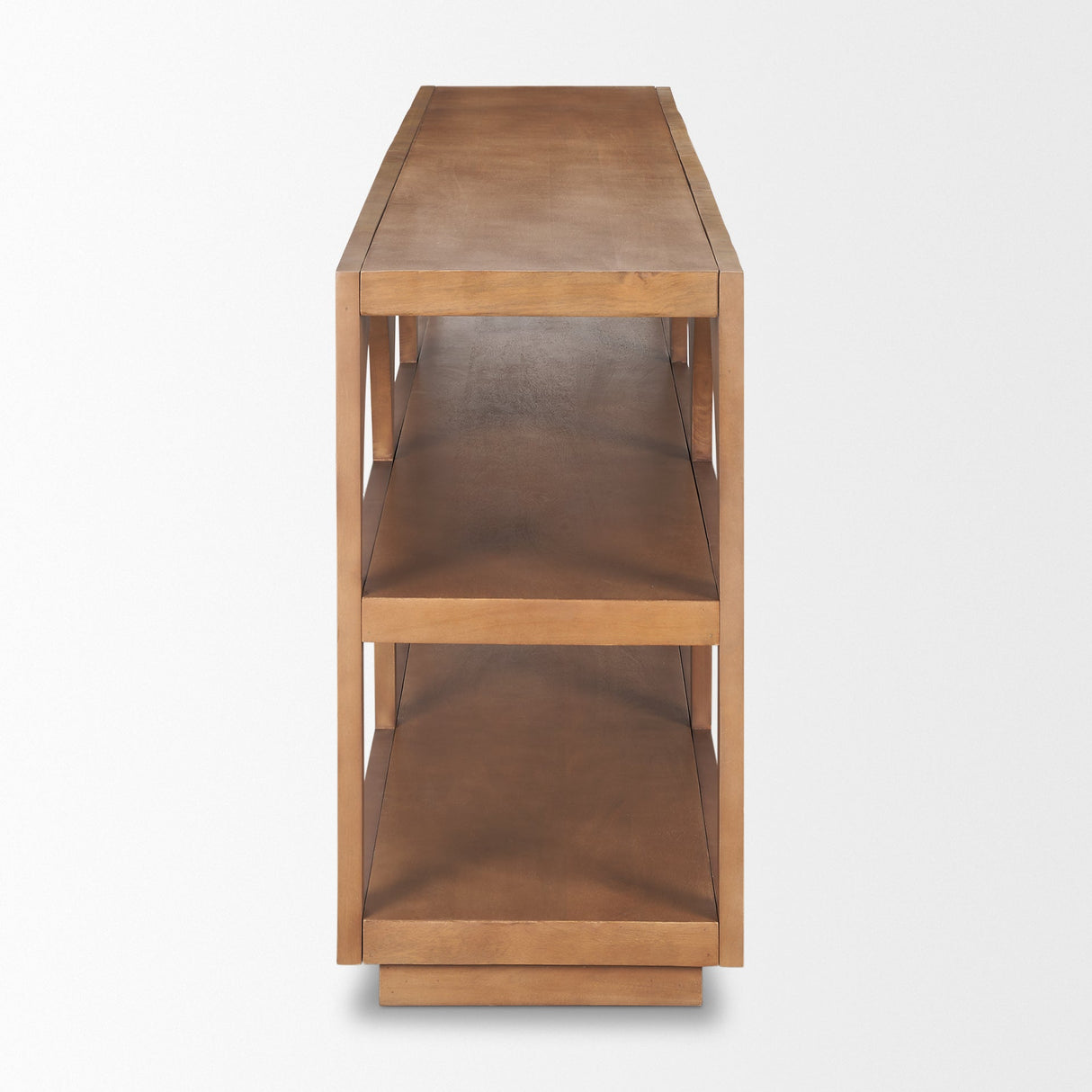 Bela Large Medium Brown Wood Arched Console Table by Mercana at Eve Furniture