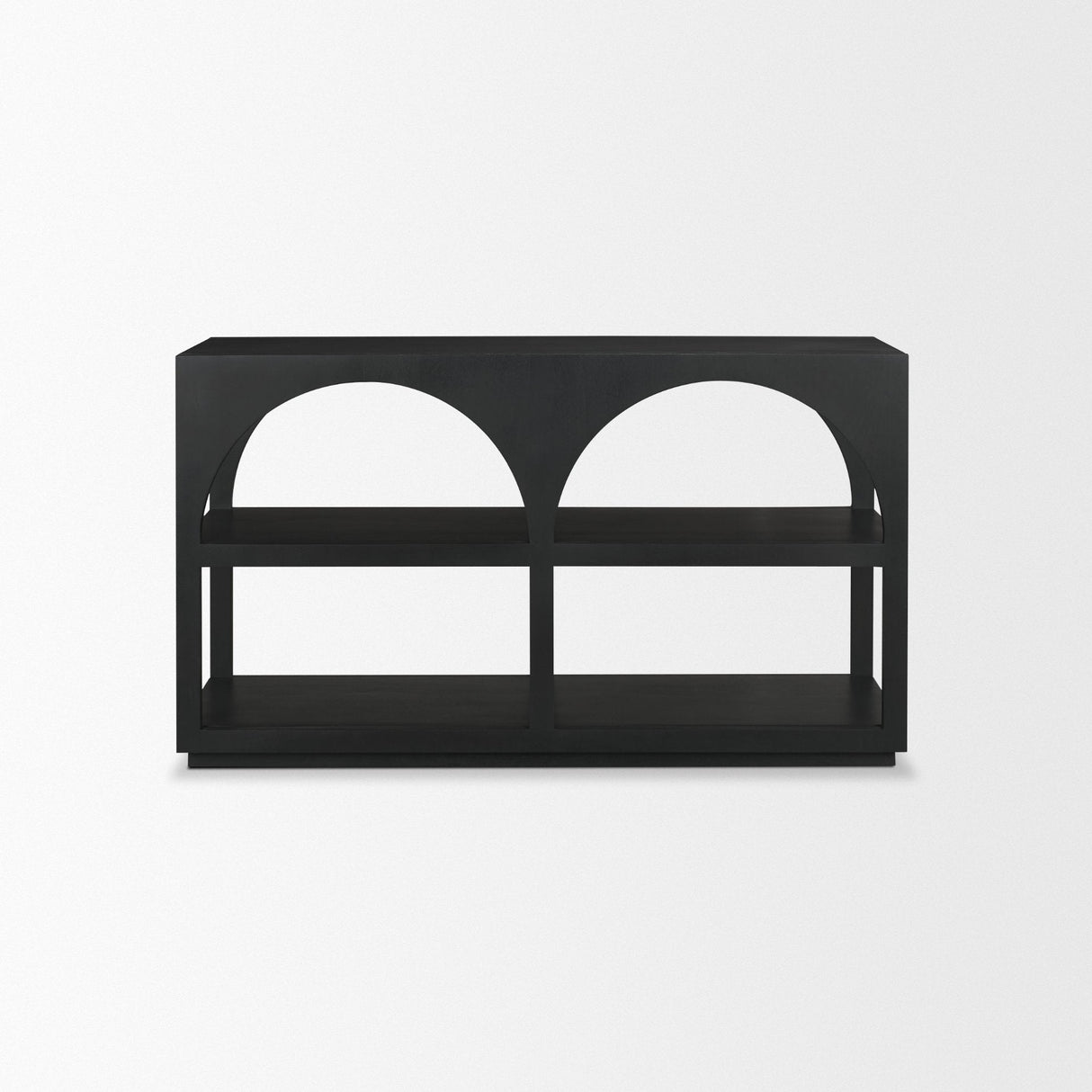 Bela Small Matte Black Arched Console Table by Mercana at Eve Furniture