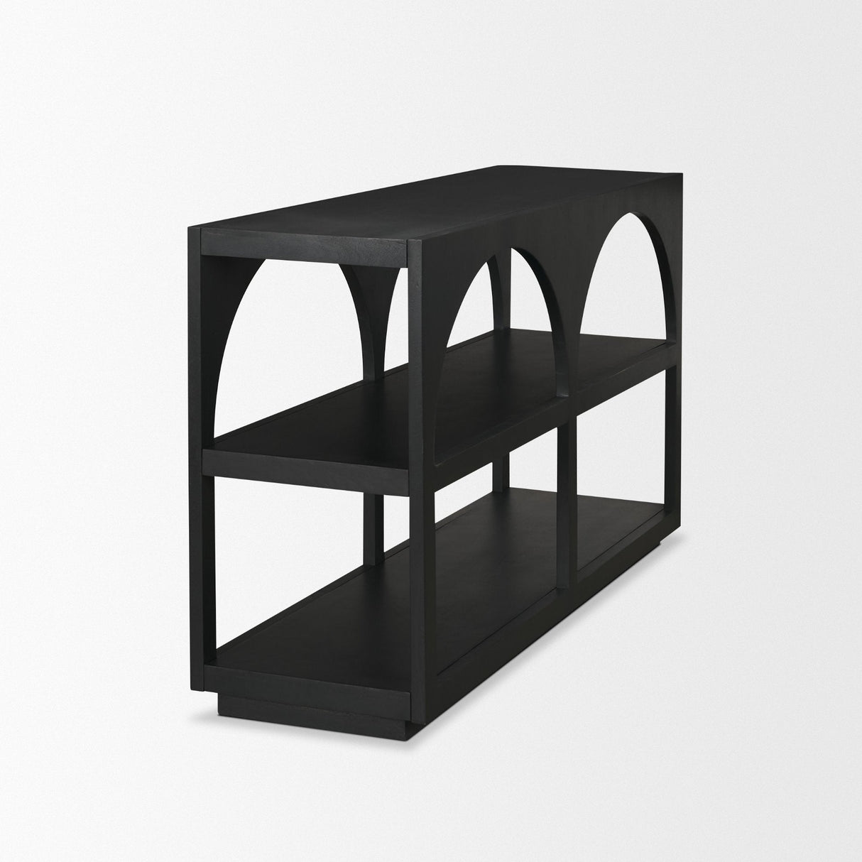 Bela Small Matte Black Arched Console Table by Mercana at Eve Furniture