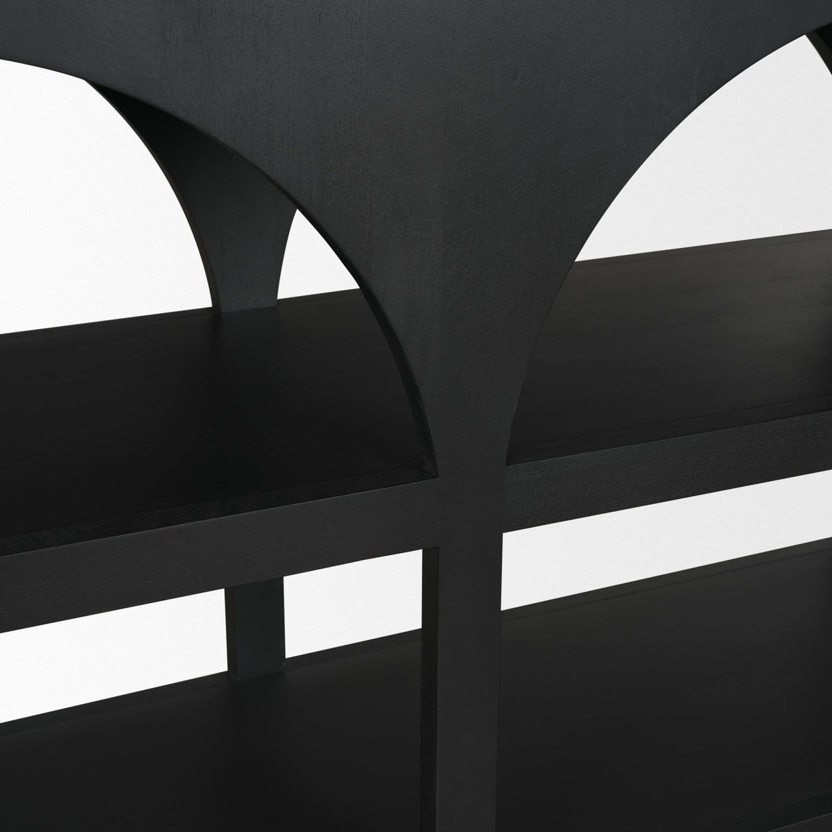 Bela Small Matte Black Arched Console Table by Mercana at Eve Furniture