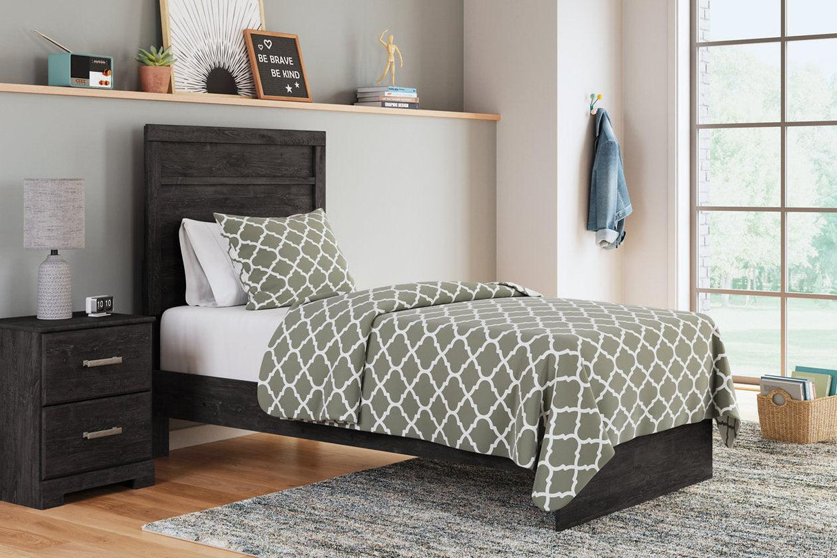 Belachime Charcoal Twin Panel Bed by Ashley at Eve Furniture