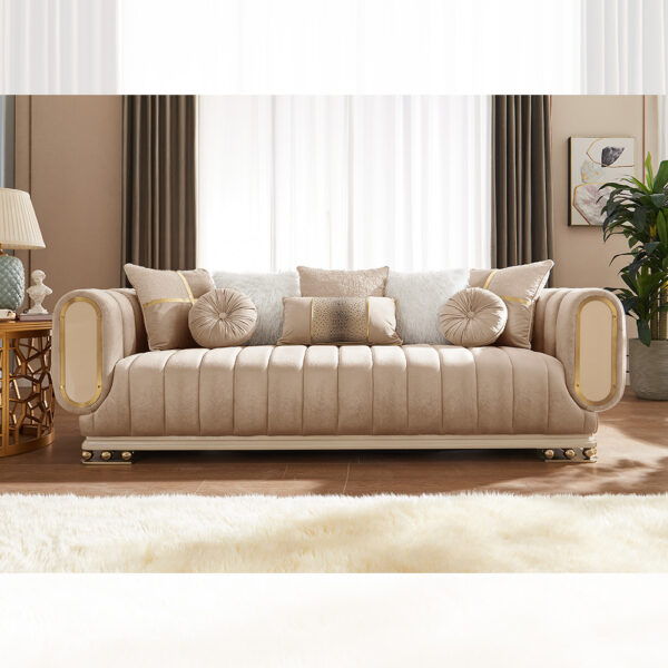 Belandina Beige Fabric Sofa by Homey Design at Eve Furniture