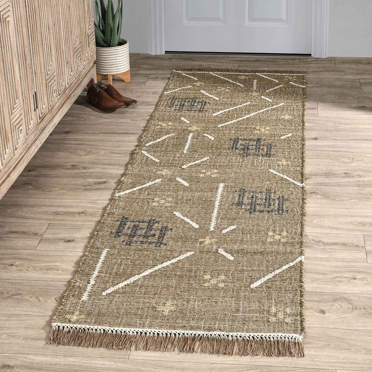 Belfast Caviar Khaki Multi Rug by Classic Home at Eve Furniture
