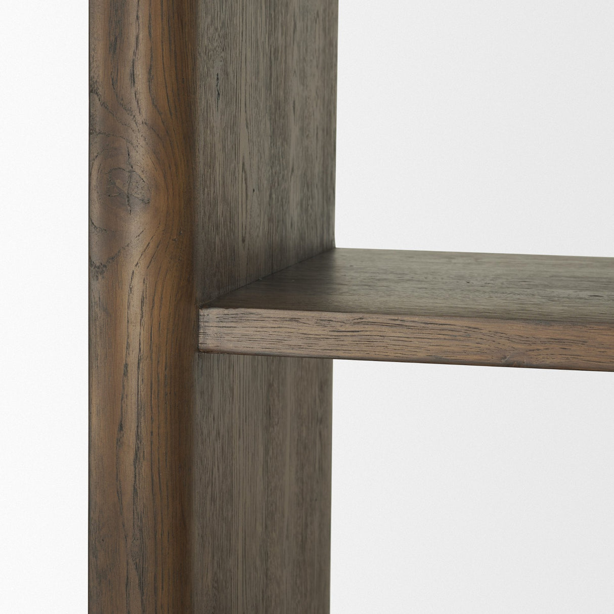 Belford 2-Door Open Dark Brown Oak Wood Shelving Unit by Mercana at Eve Furniture