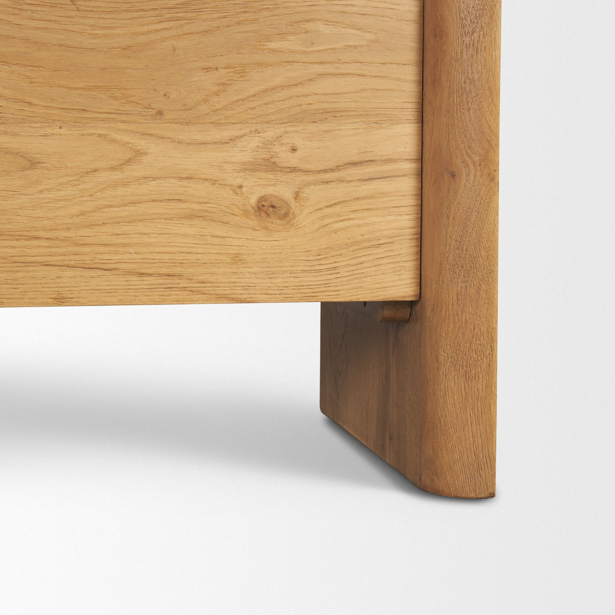 Belford 2-Door Open Light Brown Oak Wood Shelving Unit by Mercana at Eve Furniture