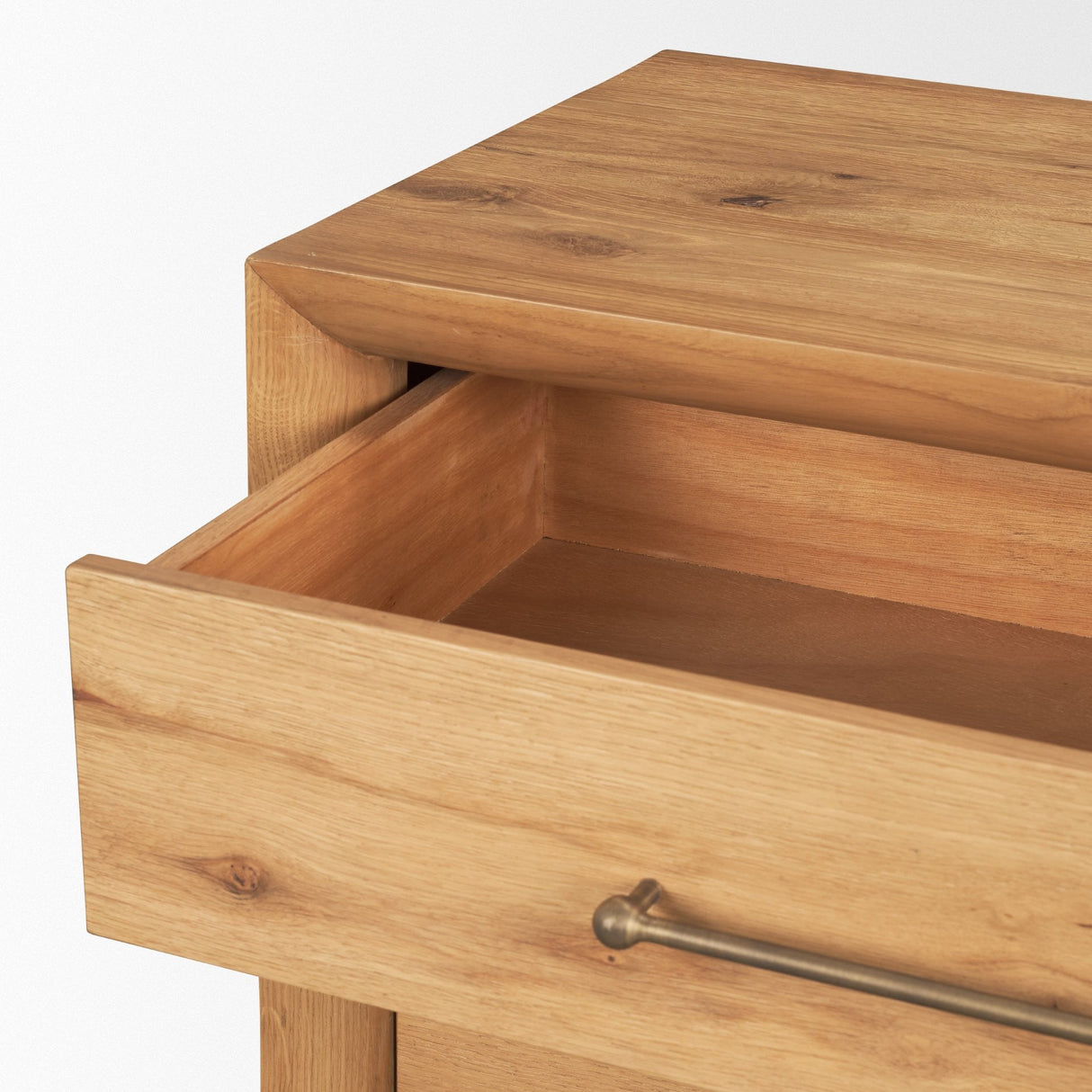 Belford 3-Drawer Light Brown Oak Wood Closed Nightstand by Mercana at Eve Furniture