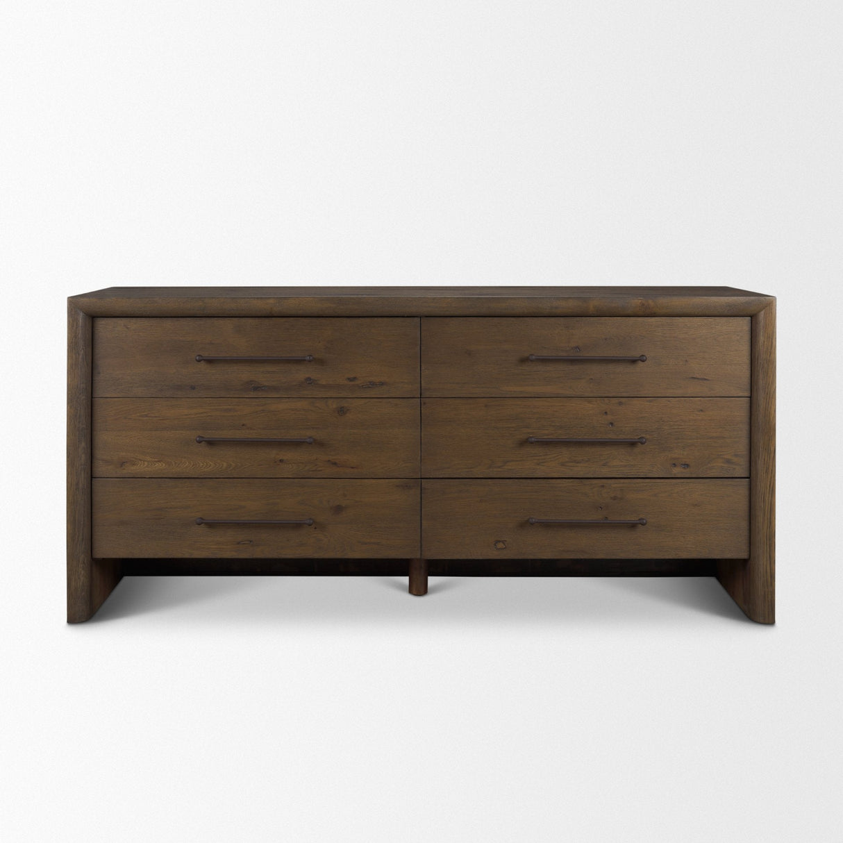 Belford 6-Drawer Dark Brown Oak Wood Dresser by Mercana at Eve Furniture
