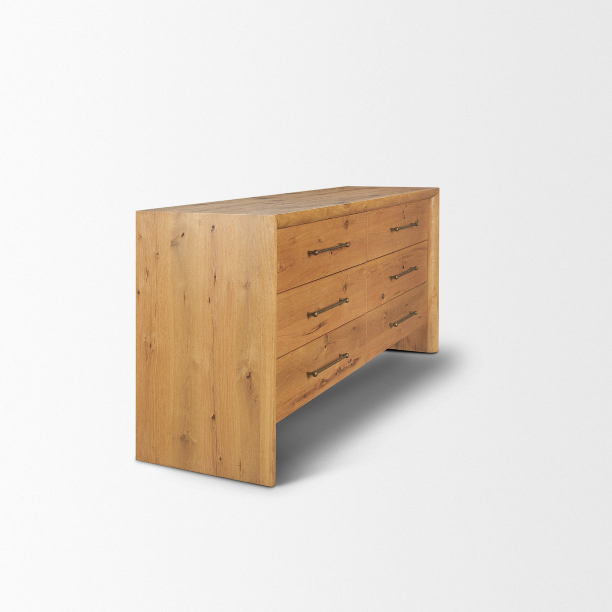 Belford 6-Drawer Light Brown Oak Wood Dresser by Mercana at Eve Furniture