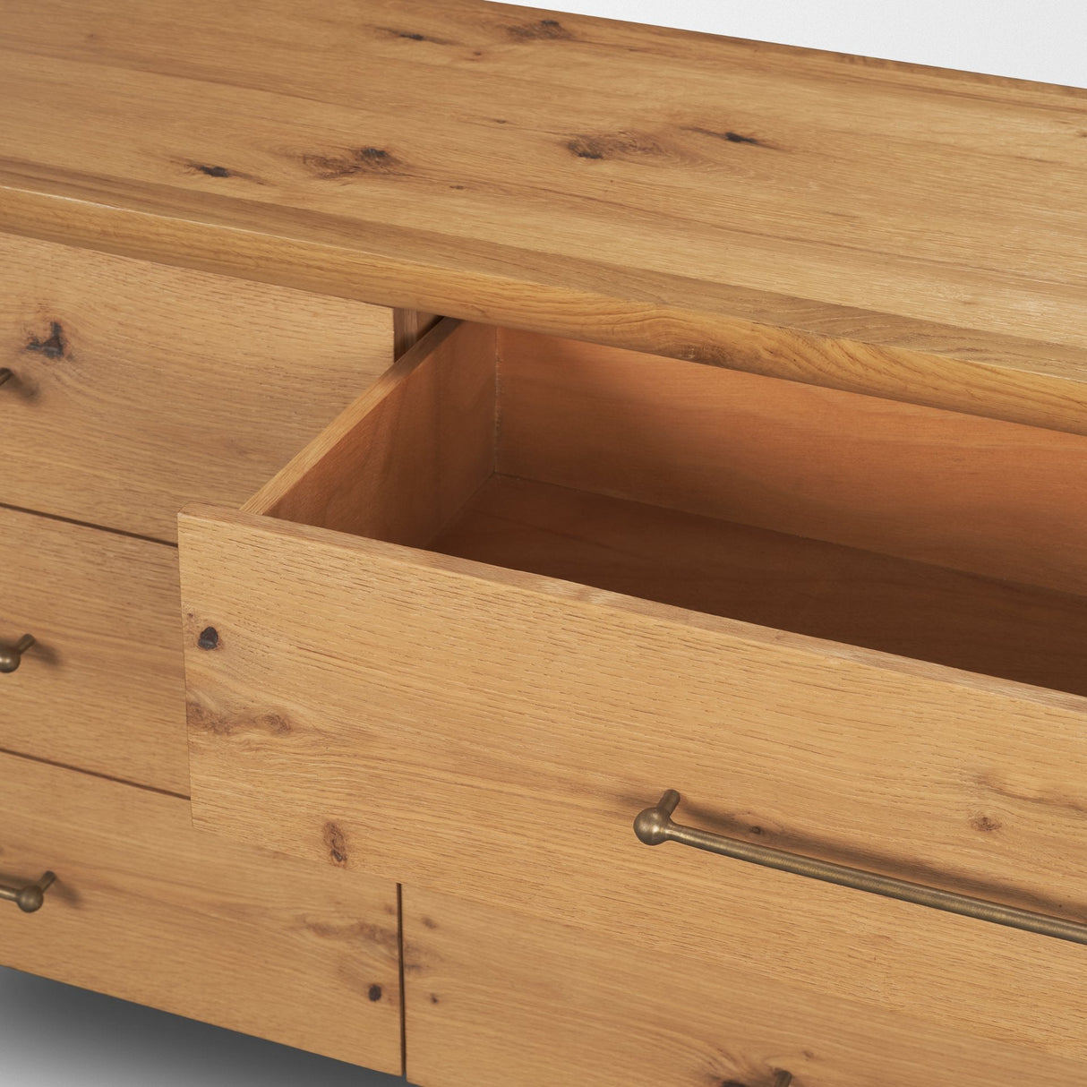 Belford 6-Drawer Light Brown Oak Wood Dresser by Mercana at Eve Furniture