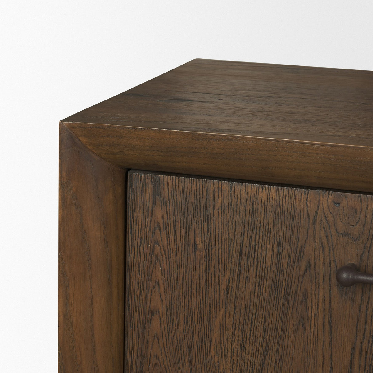 Belford Dark Brown Oak Wood Media Console by Mercana at Eve Furniture