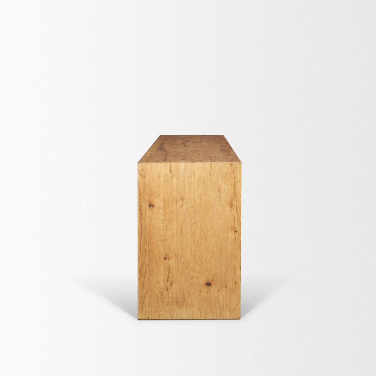 Belford Light Brown Oak Wood Console Table by Mercana at Eve Furniture