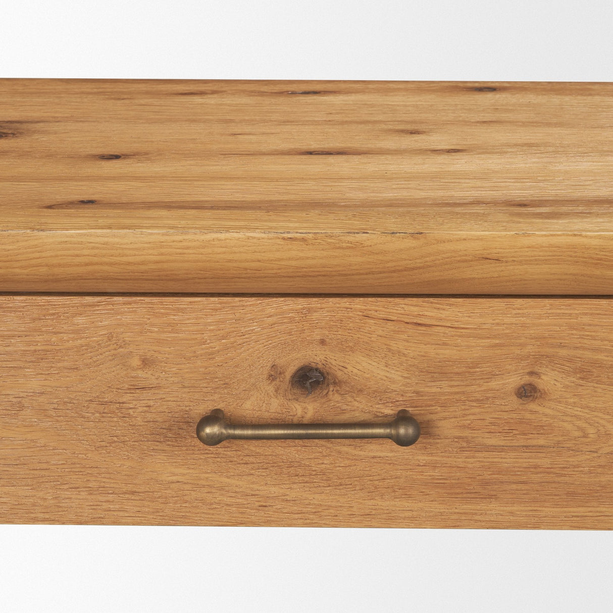 Belford Light Brown Oak Wood Console Table by Mercana at Eve Furniture