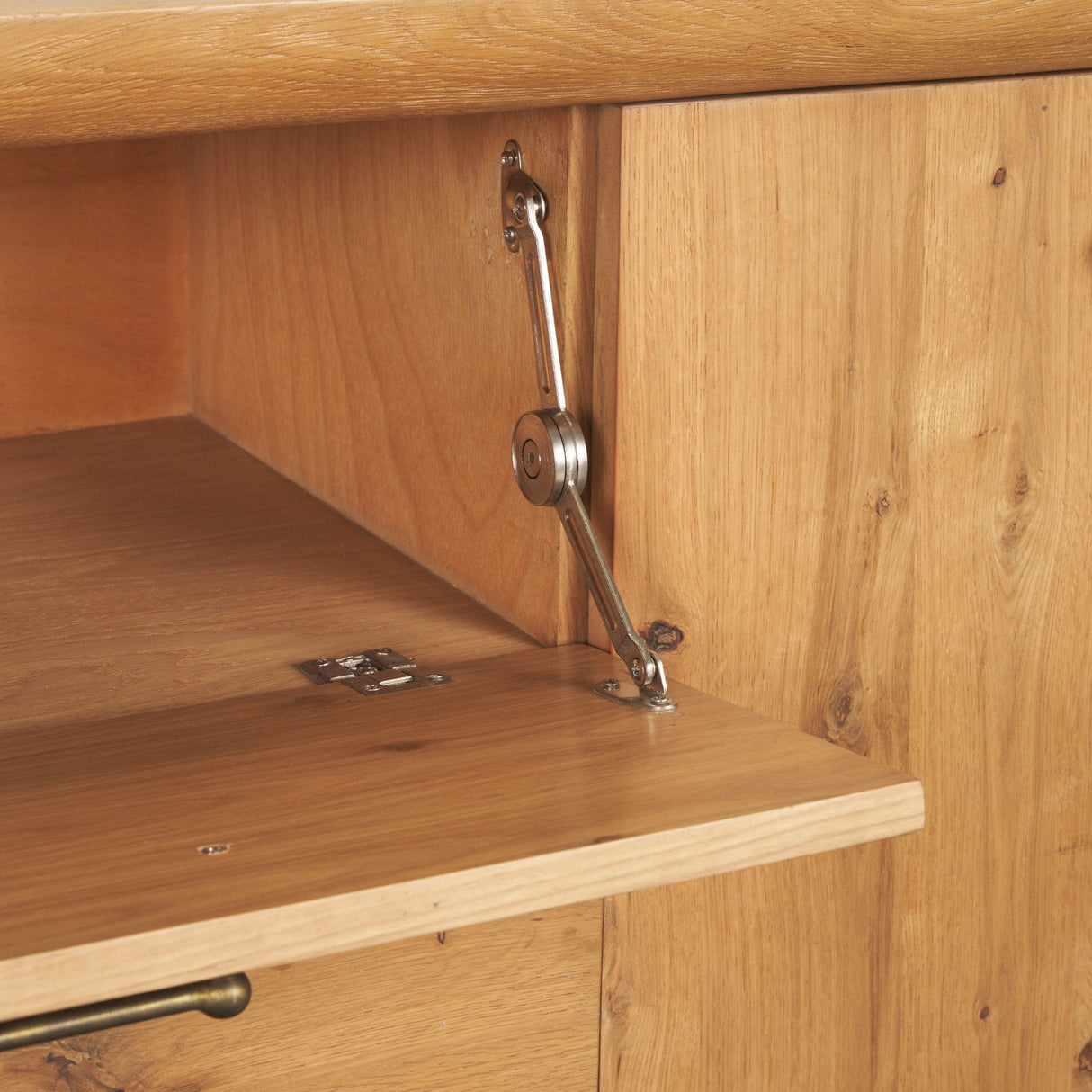 Belford Light Brown Oak Wood Media Console by Mercana at Eve Furniture