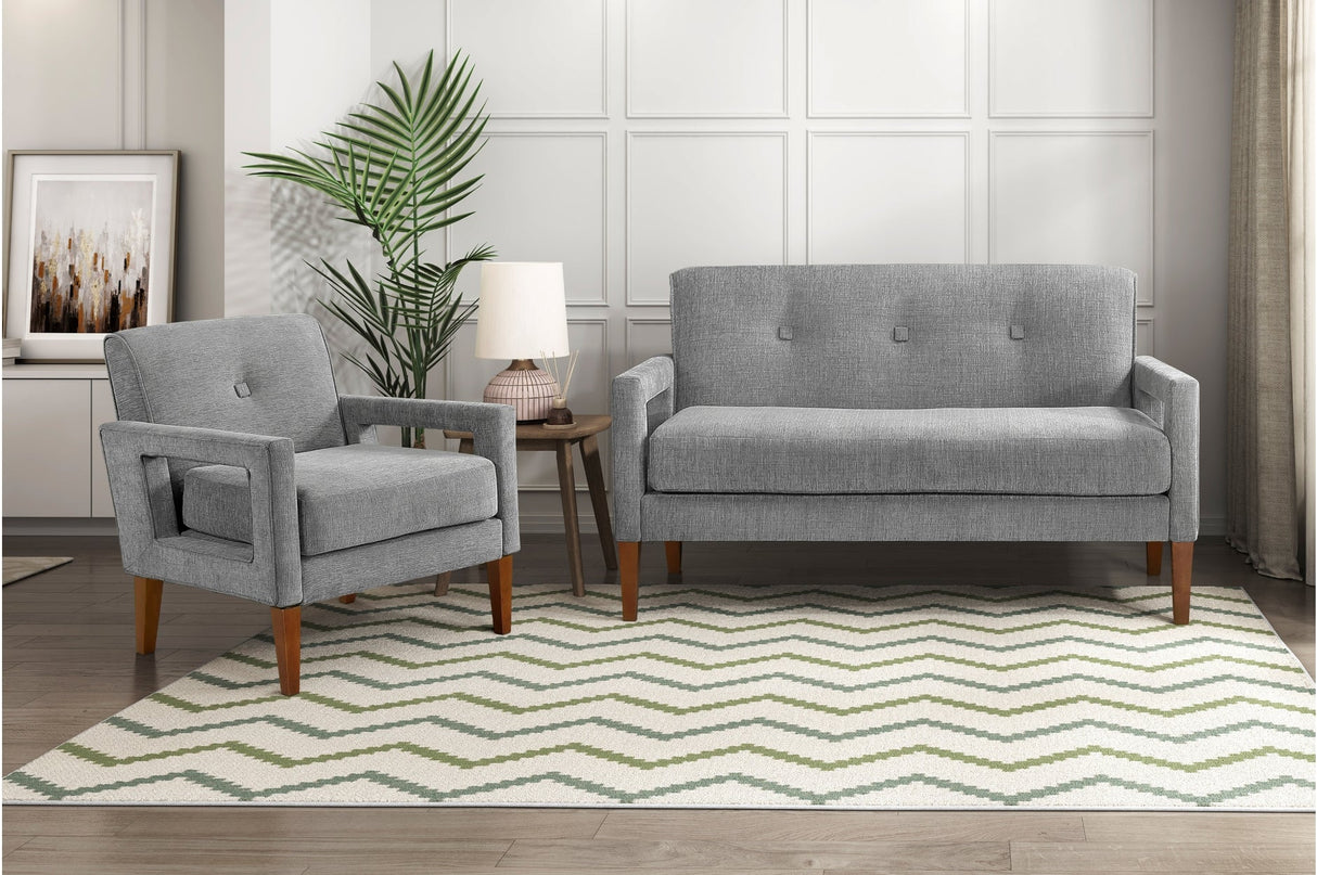 Belfort Gray Loveseat and Chair by Homelegance at Eve Furniture