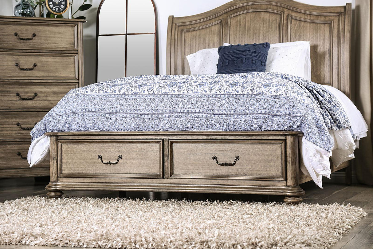 Belgrade Rustic Natural Tone King Storage Platform Bed by Furniture of America at Eve Furniture