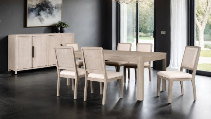 Belize Gray Fog 7-Piece Dining Table Set by Furniture of America at Eve Furniture