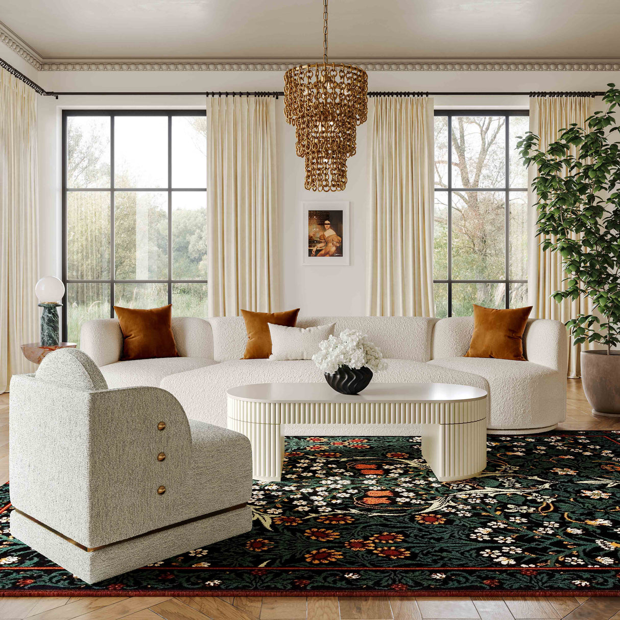 Bella Cream Oval Coffee Table by TOV Furniture at Eve Furniture