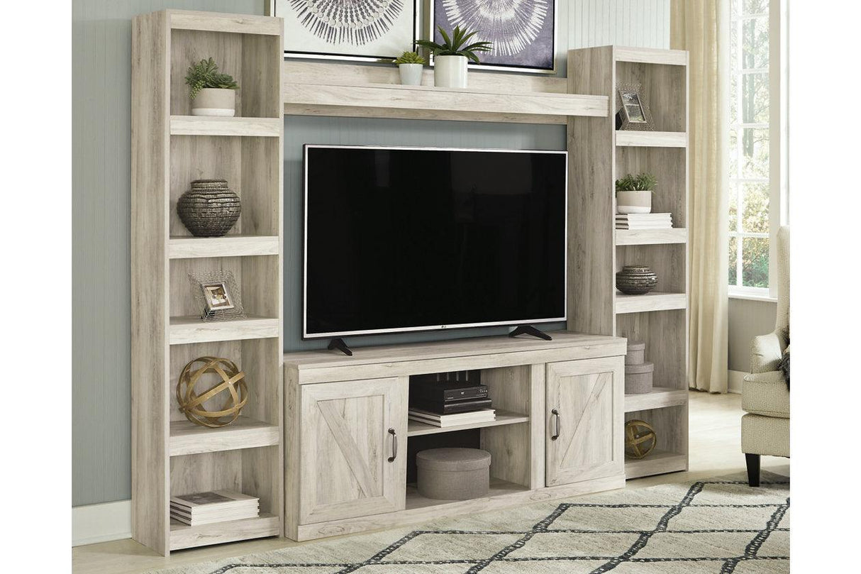Bellaby Whitewash 4-Piece Entertainment Center by Ashley at Eve Furniture