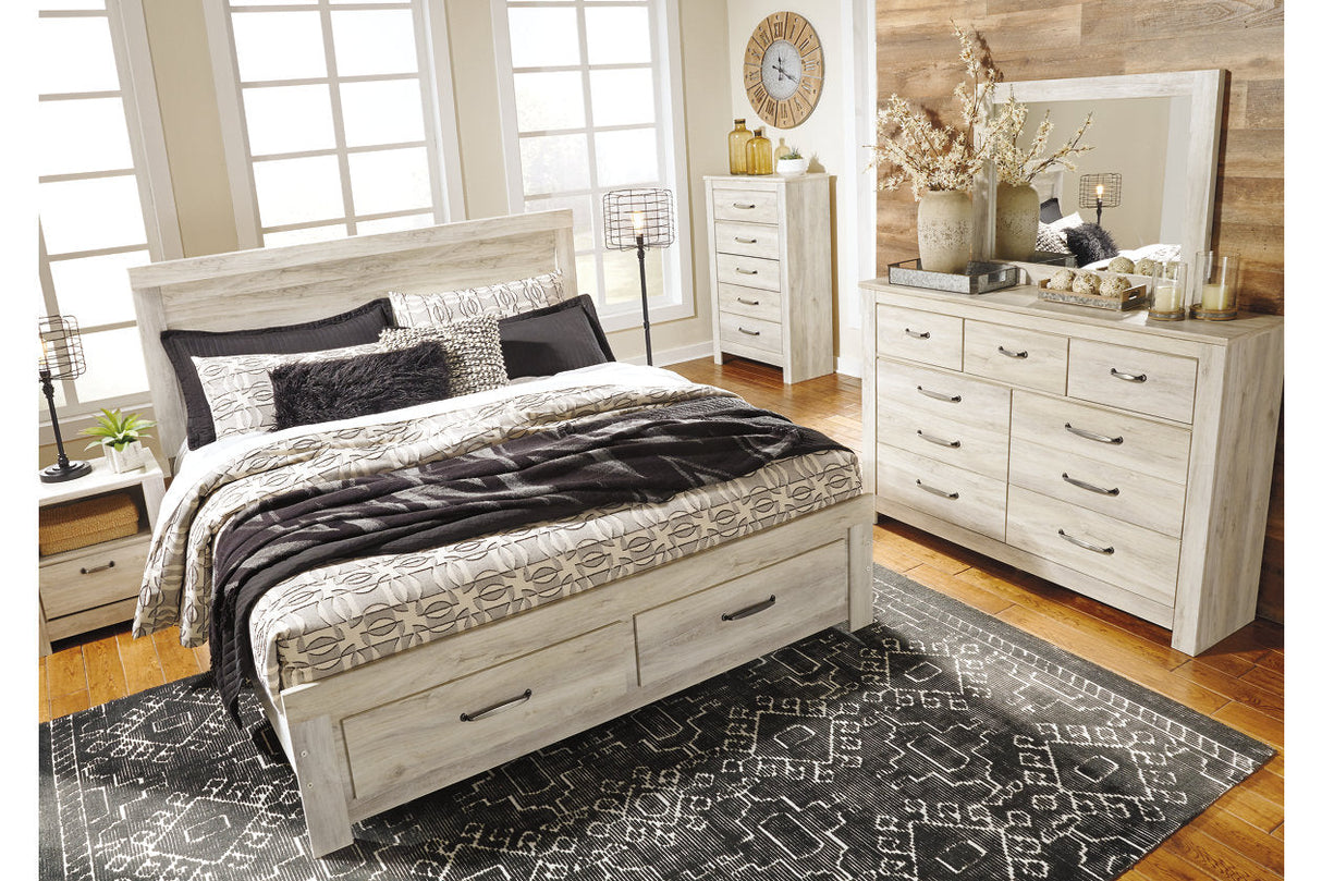 Bellaby Whitewash King Storage Platform Bed by Ashley at Eve Furniture