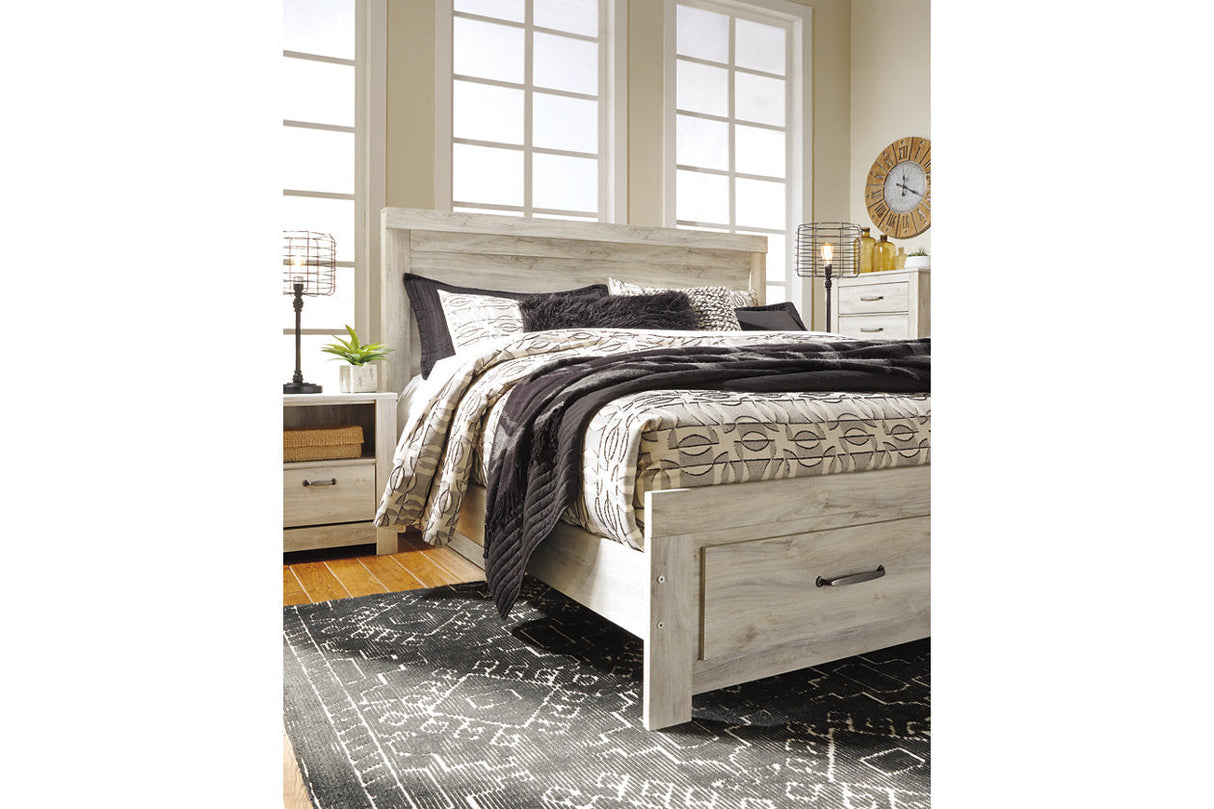 Bellaby Whitewash King Storage Platform Bed by Ashley at Eve Furniture