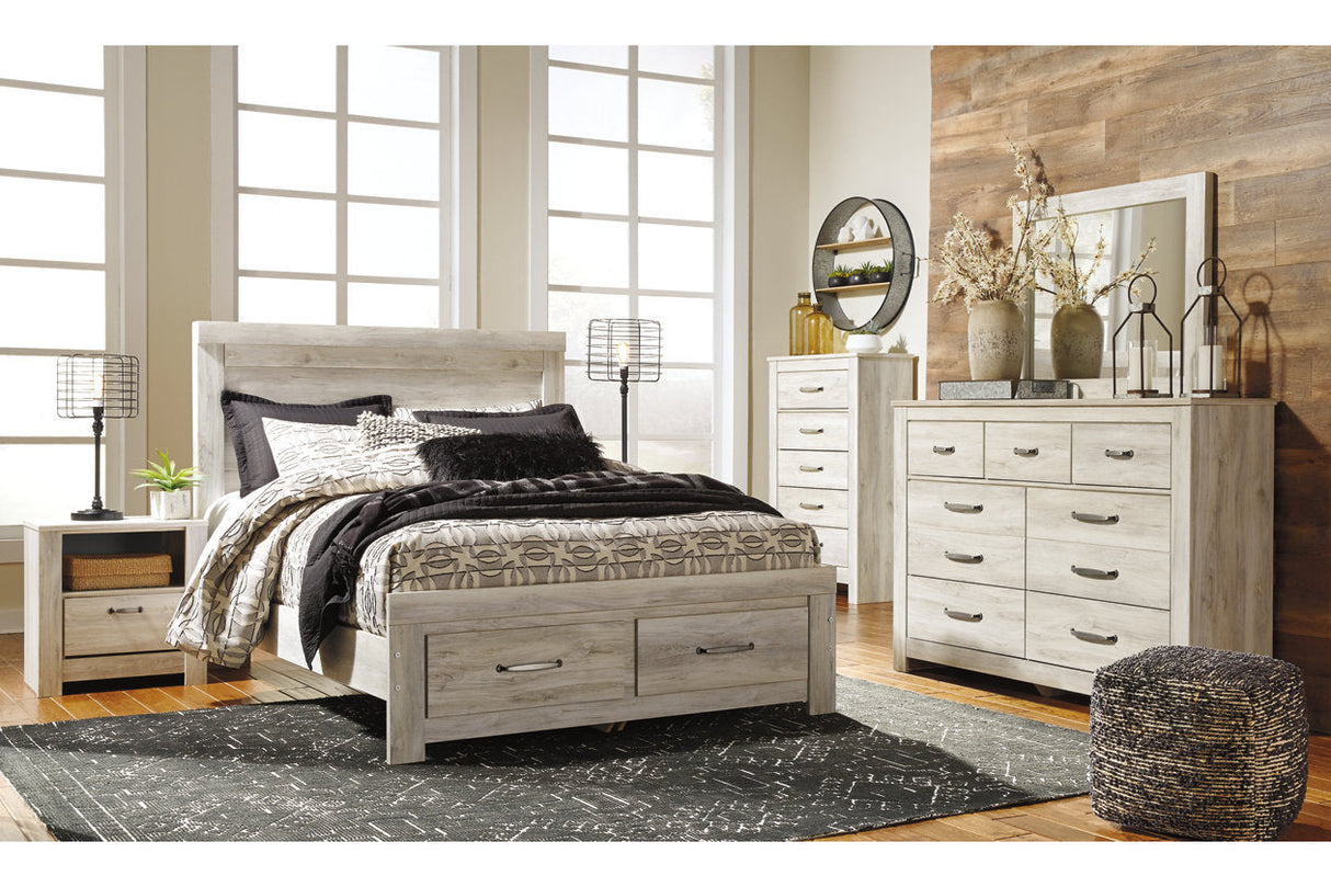 Bellaby Whitewash Queen Storage Platform Bed by Ashley at Eve Furniture