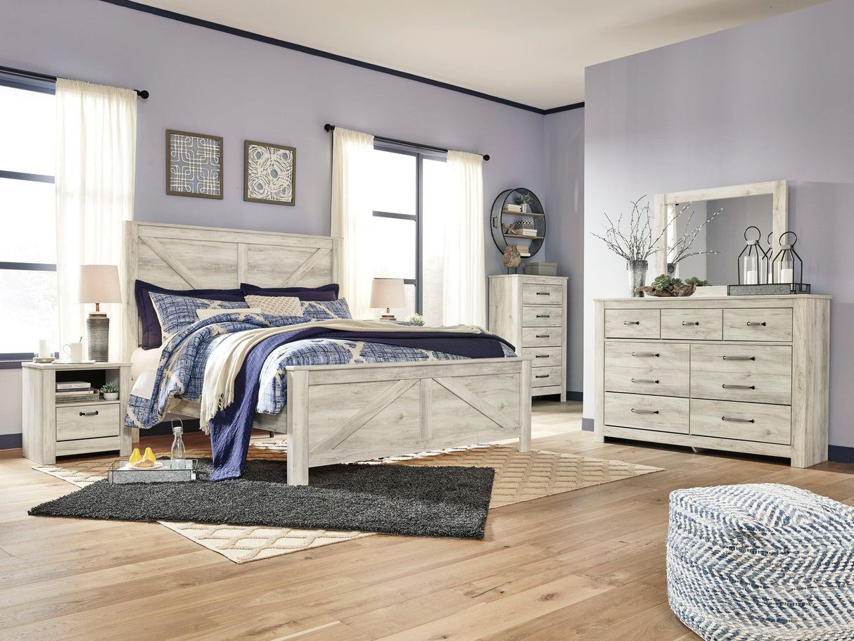 Bellaby Whitewash Crossbuck Panel Bedroom Set by Ashley at Eve Furniture