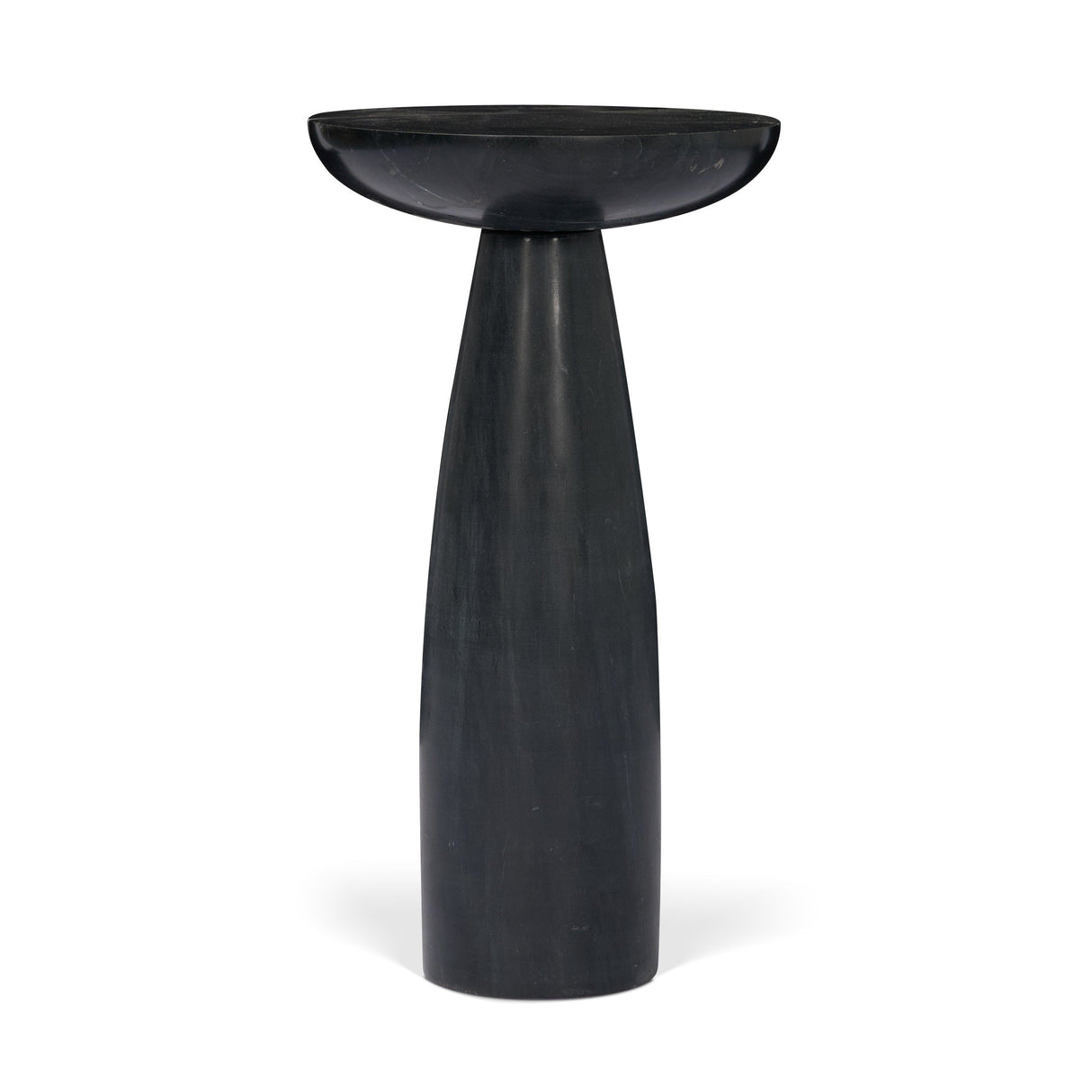 Bellancia Nero Black Marquina Marble Pedestal Side Table by Mercana at Eve Furniture