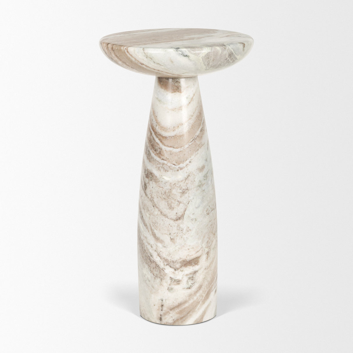 Bellancia Rosa Pink Marble Pedestal Side Table by Mercana at Eve Furniture