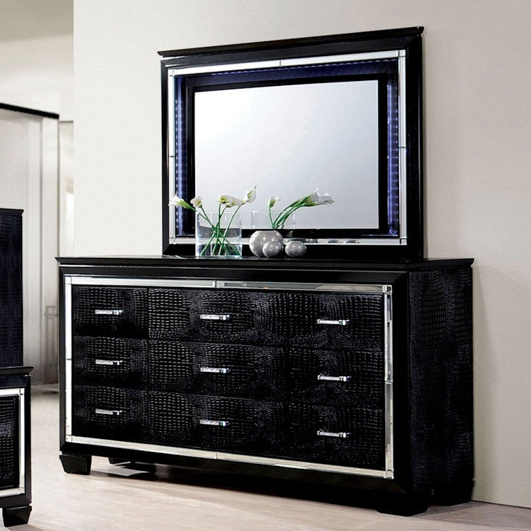 Bellanova Black 5-Piece Queen Bedroom Set by Furniture of America at Eve Furniture