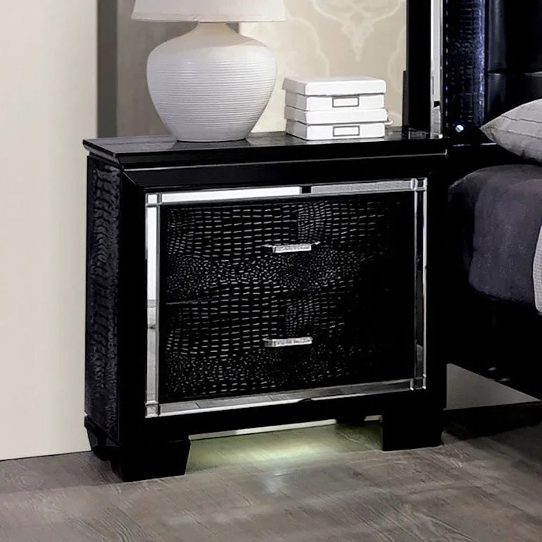 Bellanova Black 4-Piece Queen Bedroom Set by Furniture of America at Eve Furniture