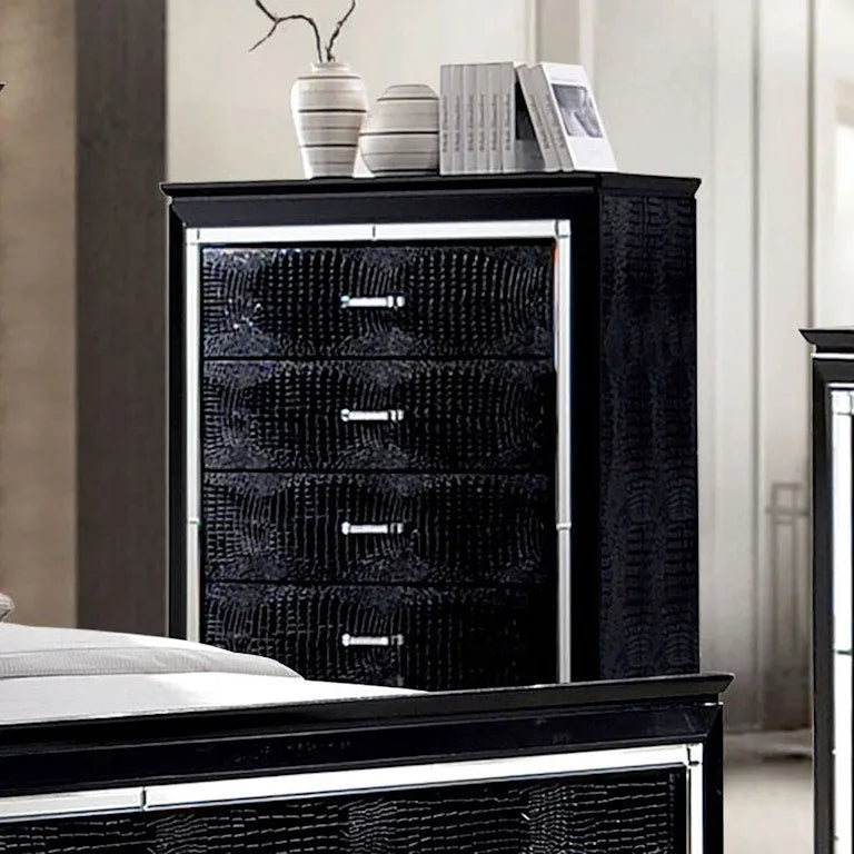 Bellanova Black 5-Piece Queen Bedroom Set by Furniture of America at Eve Furniture