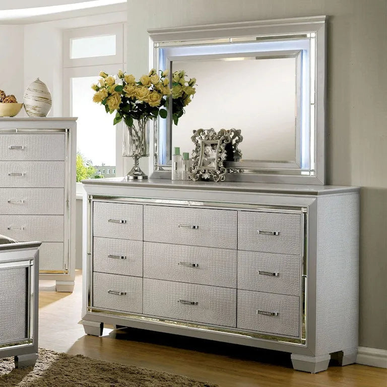 Bellanova Silver 5-Piece Queen Bedroom Set by Furniture of America at Eve Furniture