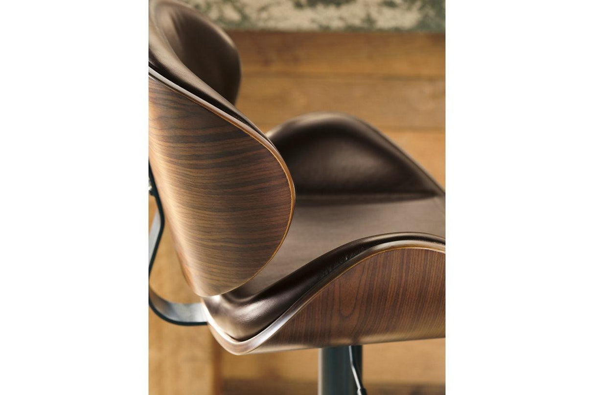 Bellatier Brown Adjustable Height Barstool by Ashley at Eve Furniture