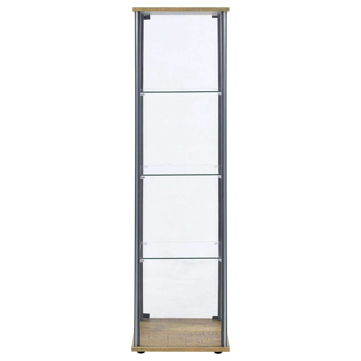 Bellatrix Mango 3-shelf Clear Glass Curio Cabinet by Coaster at Eve Furniture