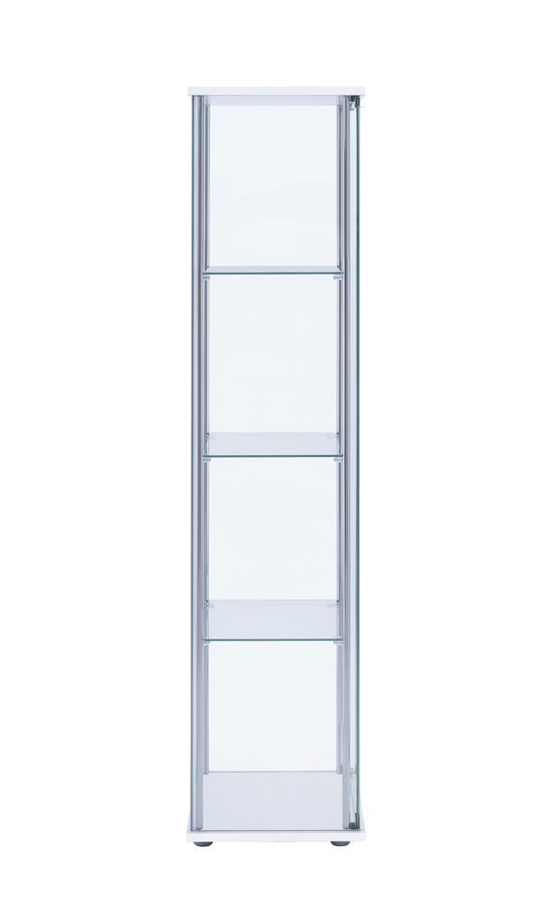 Bellatrix White/Clear Rectangular 4-Shelf Curio Cabinet by Coaster at Eve Furniture