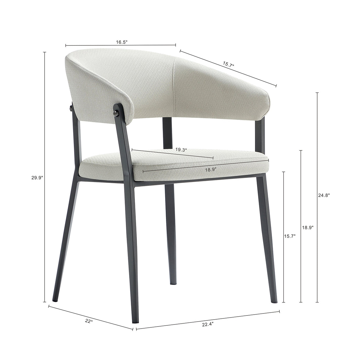 Belle Dining Chair in Oatmeal by Manhattan Comfort at Eve Furniture