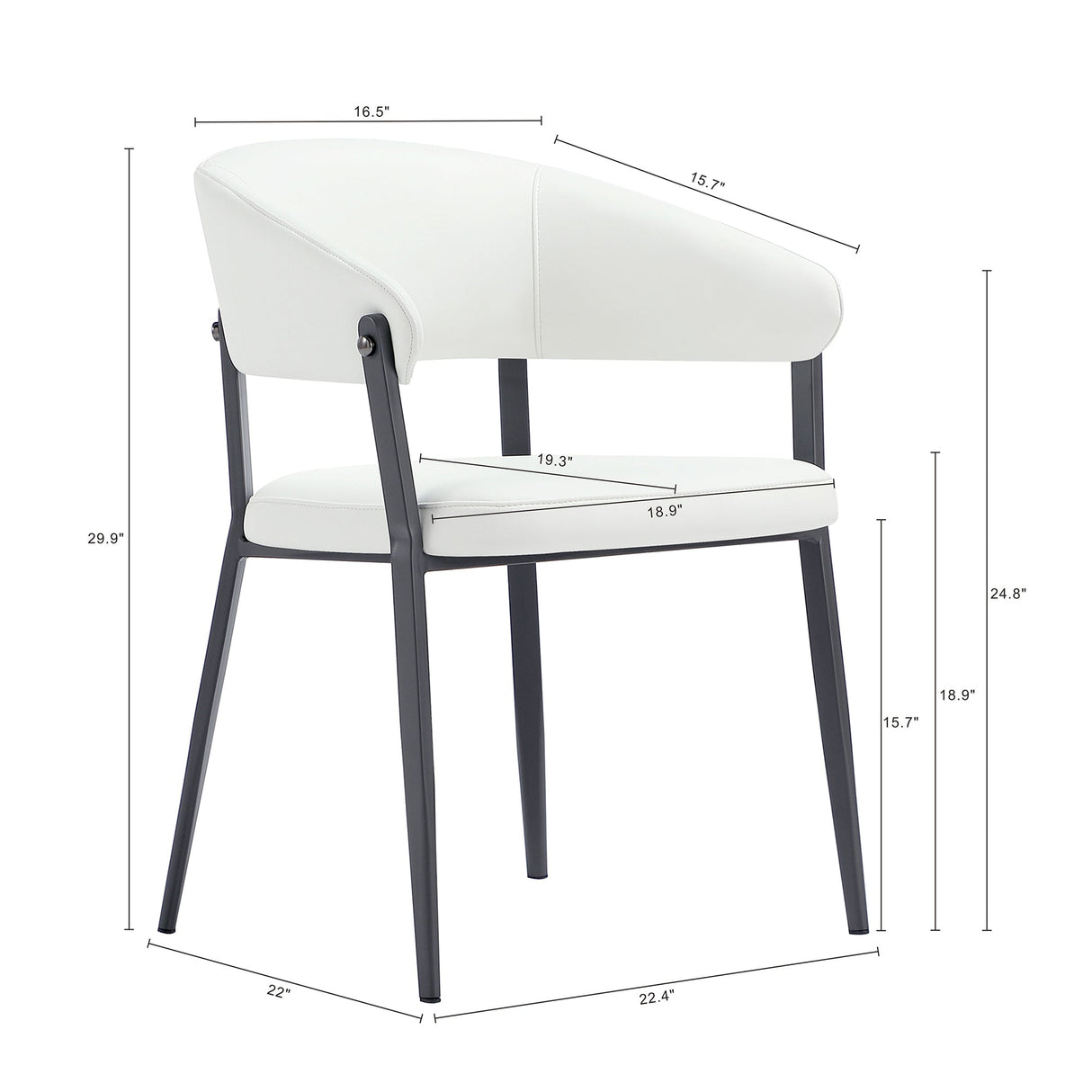 Belle Dining Chair in White by Manhattan Comfort at Eve Furniture