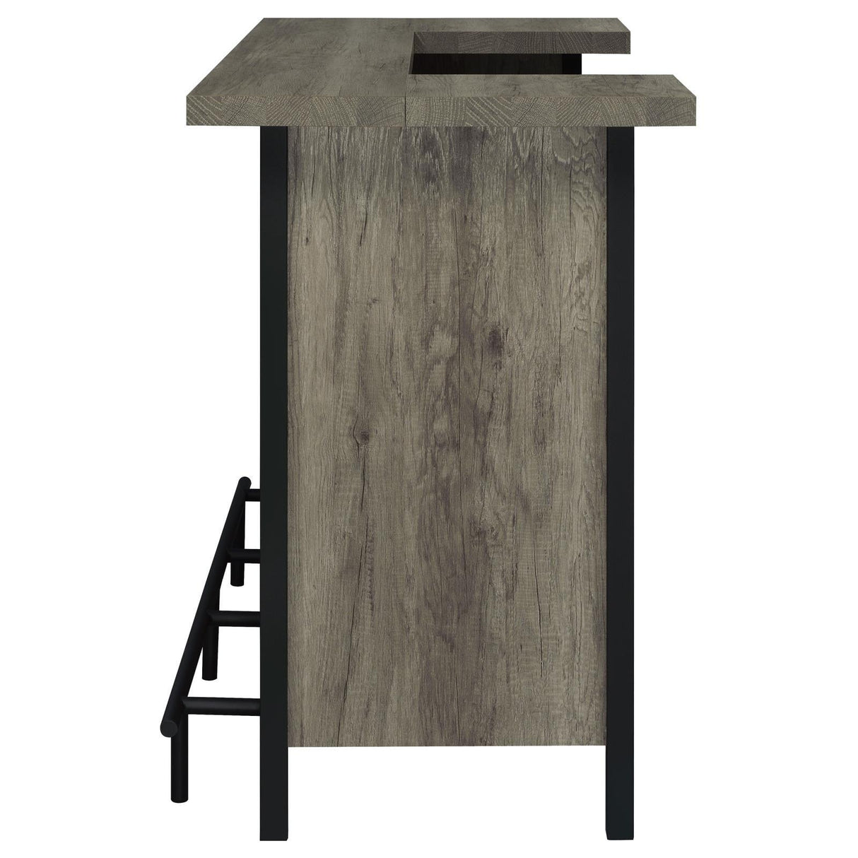 Bellemore Gray Driftwood and Black Bar Unit with Footrest by Coaster at Eve Furniture