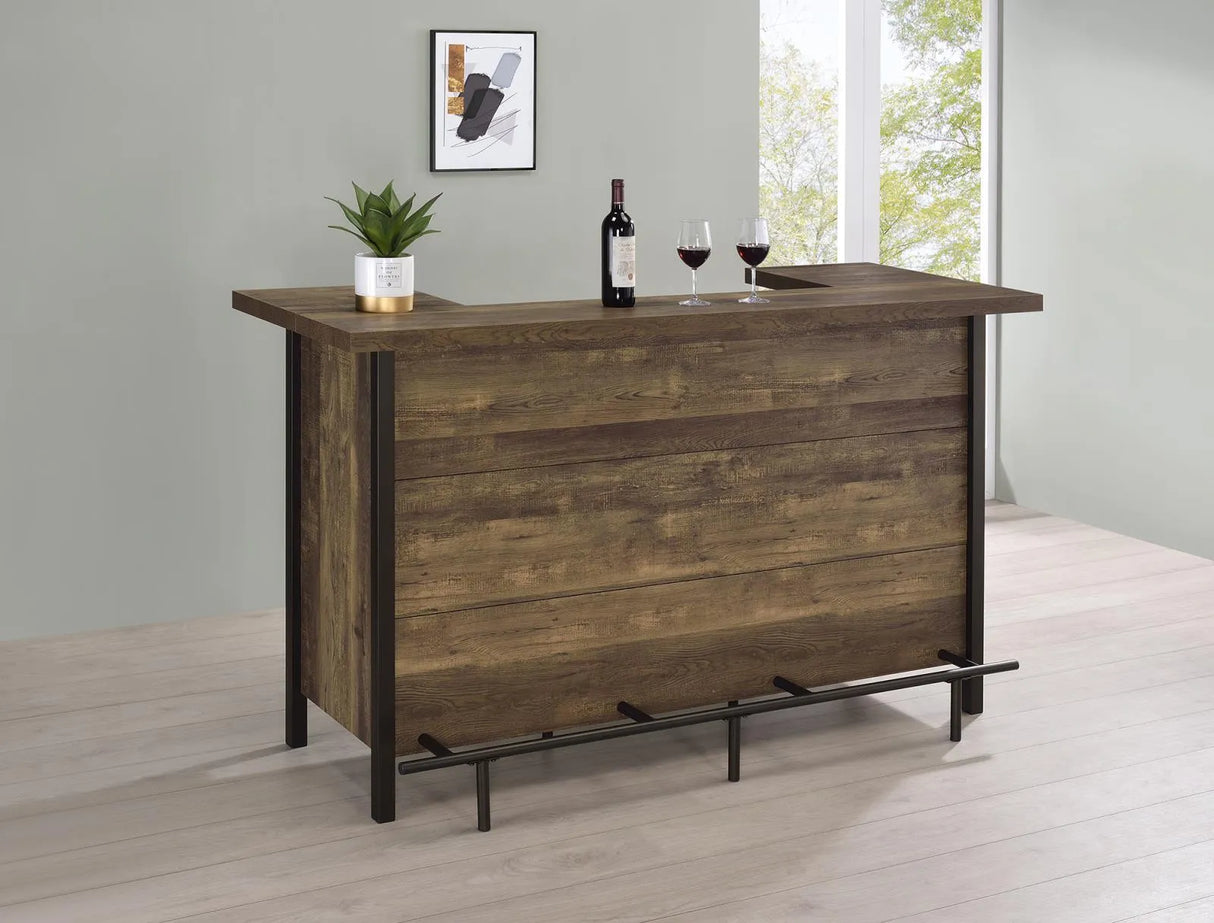 Bellemore Rustic Oak Rectangular Storage Bar Unit by Coaster at Eve Furniture