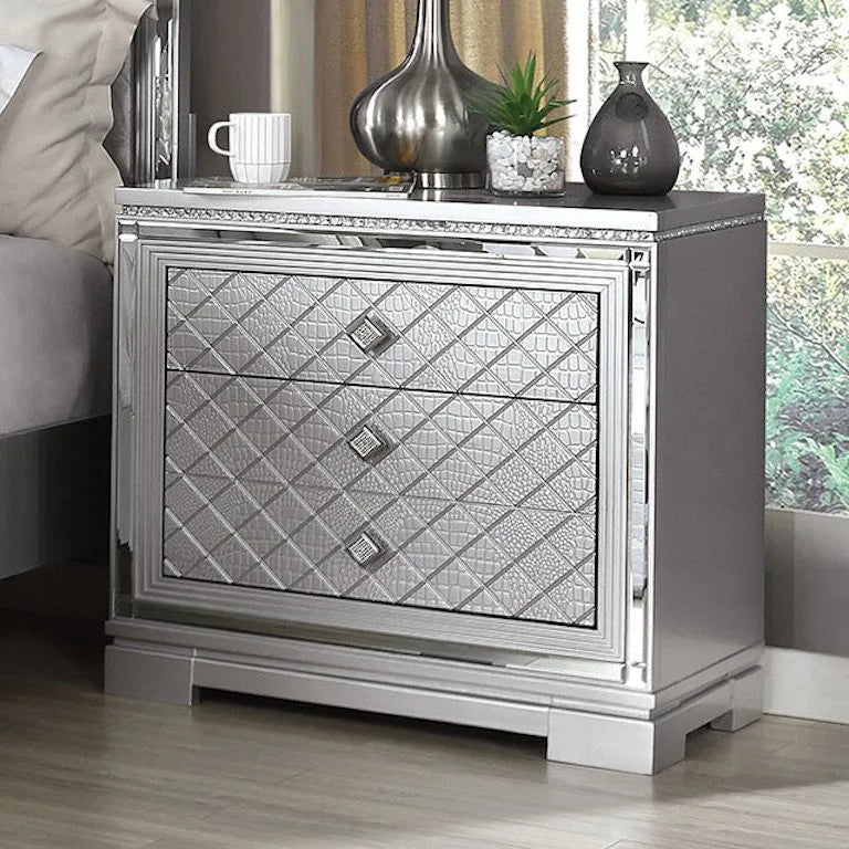 Belleterre Silver 5-Piece Queen Bedroom Set by Furniture of America at Eve Furniture