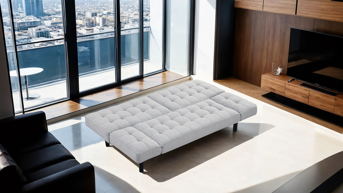 Bellevue Light Gray Futon Sofa Bed by Furniture of America at Eve Furniture