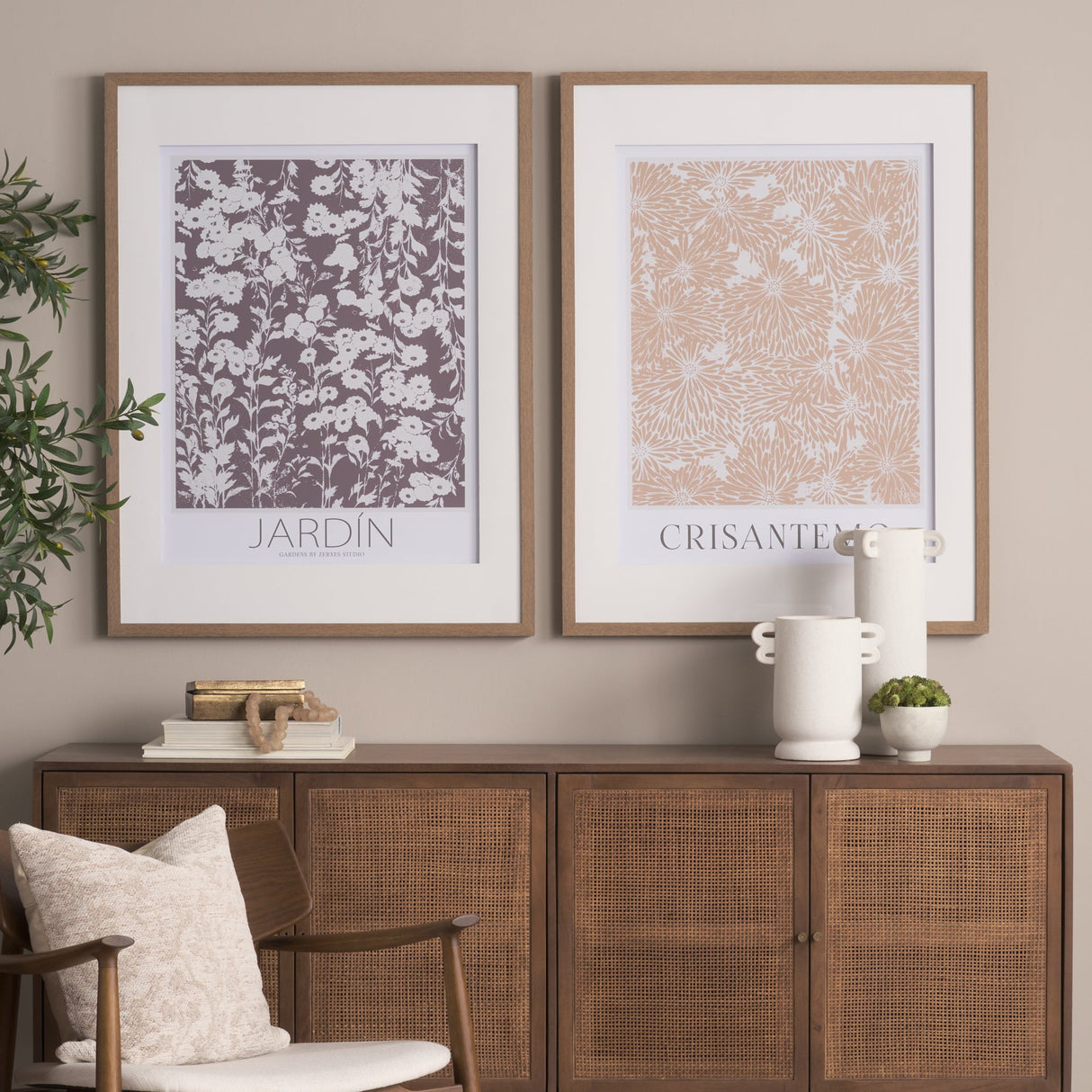 Belleza En Flores I by Mercana Studio a Framed Art Print Matted under Glass by Mercana at Eve Furniture