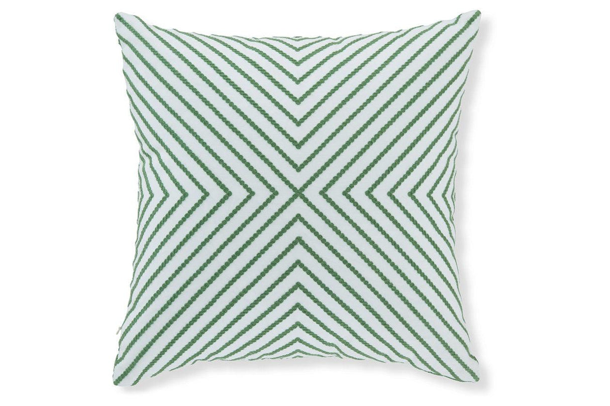 Bellvale Green/White Pillow by Ashley at Eve Furniture