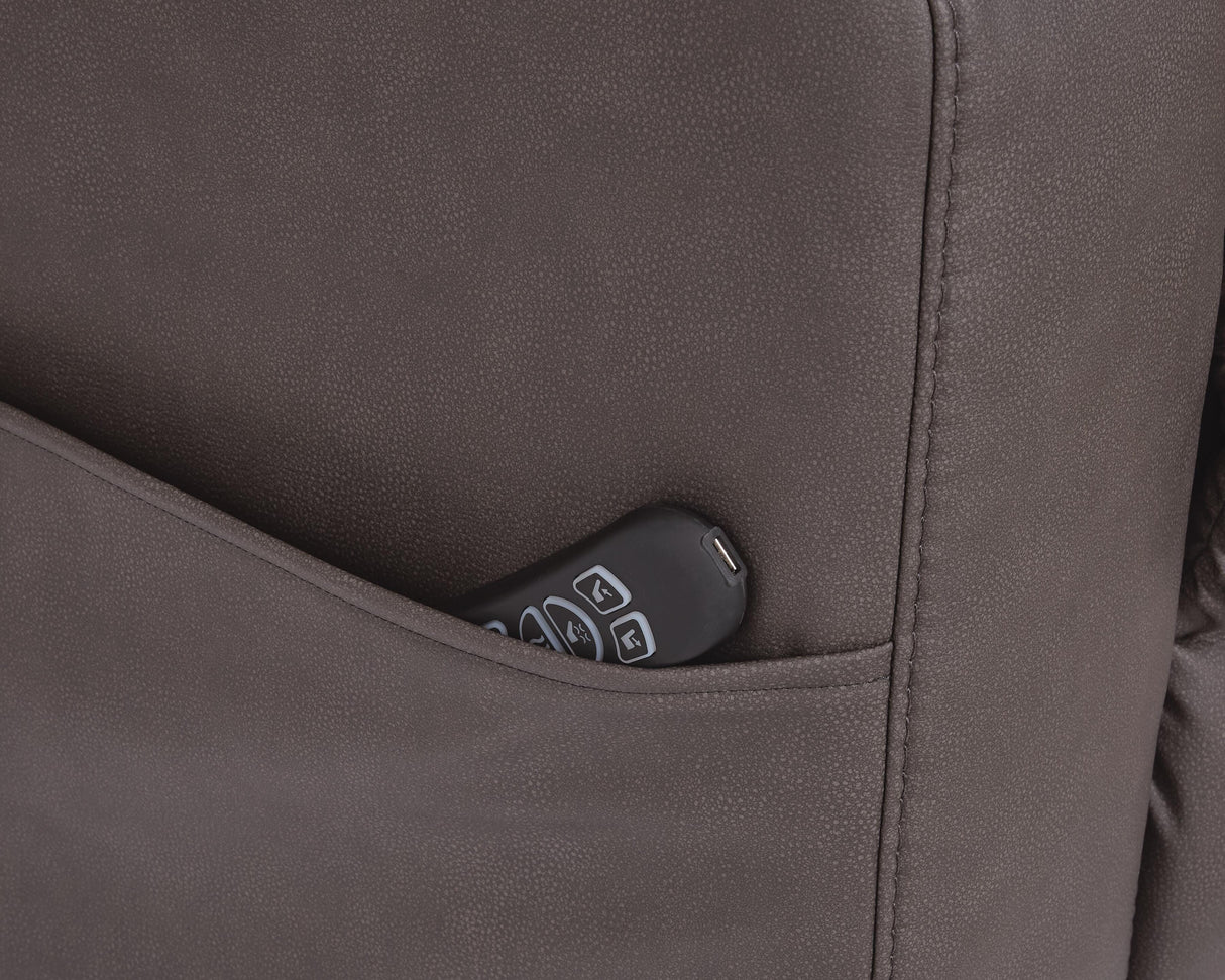 Belmone Pike Gunmetal Power Lift Recliner by Ashley at Eve Furniture