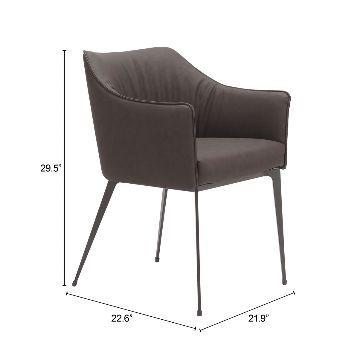 Belmont Brown Dining Chair by Zuomod at Eve Furniture