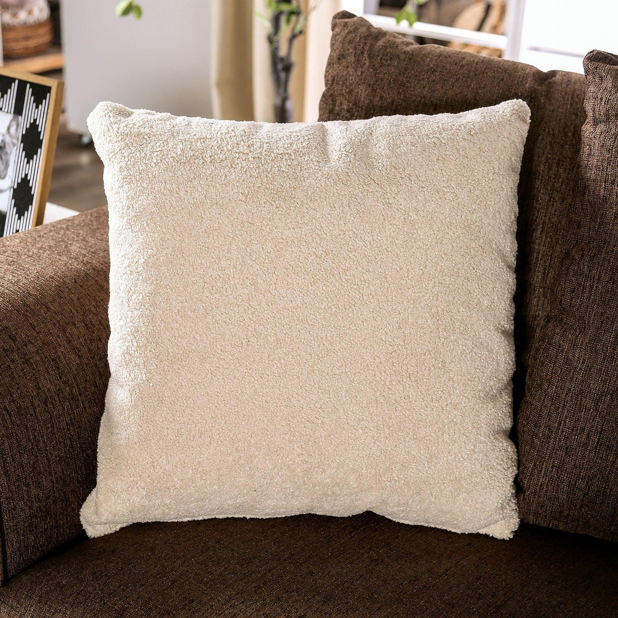 Belsize Chocolate/Tan Loveseat by Furniture of America at Eve Furniture
