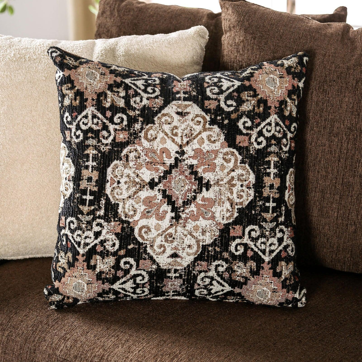 Belsize Chocolate/Tan Loveseat by Furniture of America at Eve Furniture