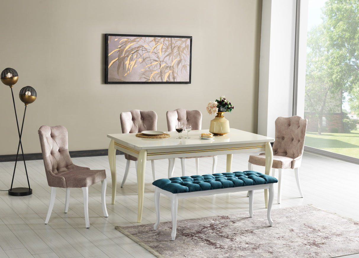 Bench With Wood Legs by Furnia at Eve Furniture