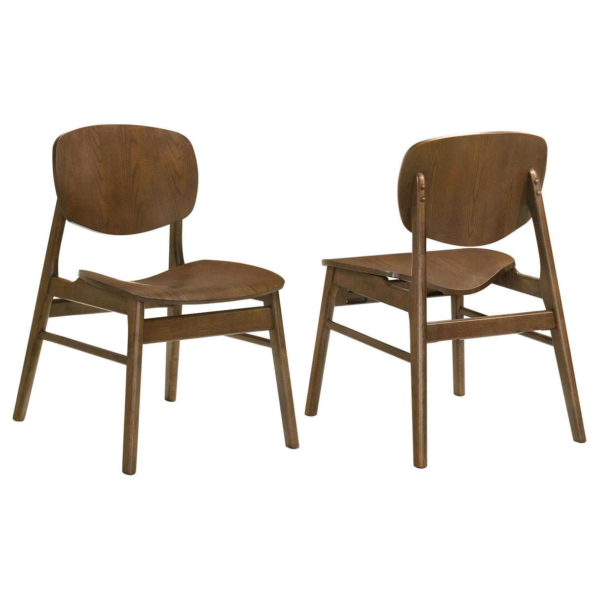 Benford Dark Brown Dining Side Chair Wood Seat (Set of 2) by Coaster at Eve Furniture
