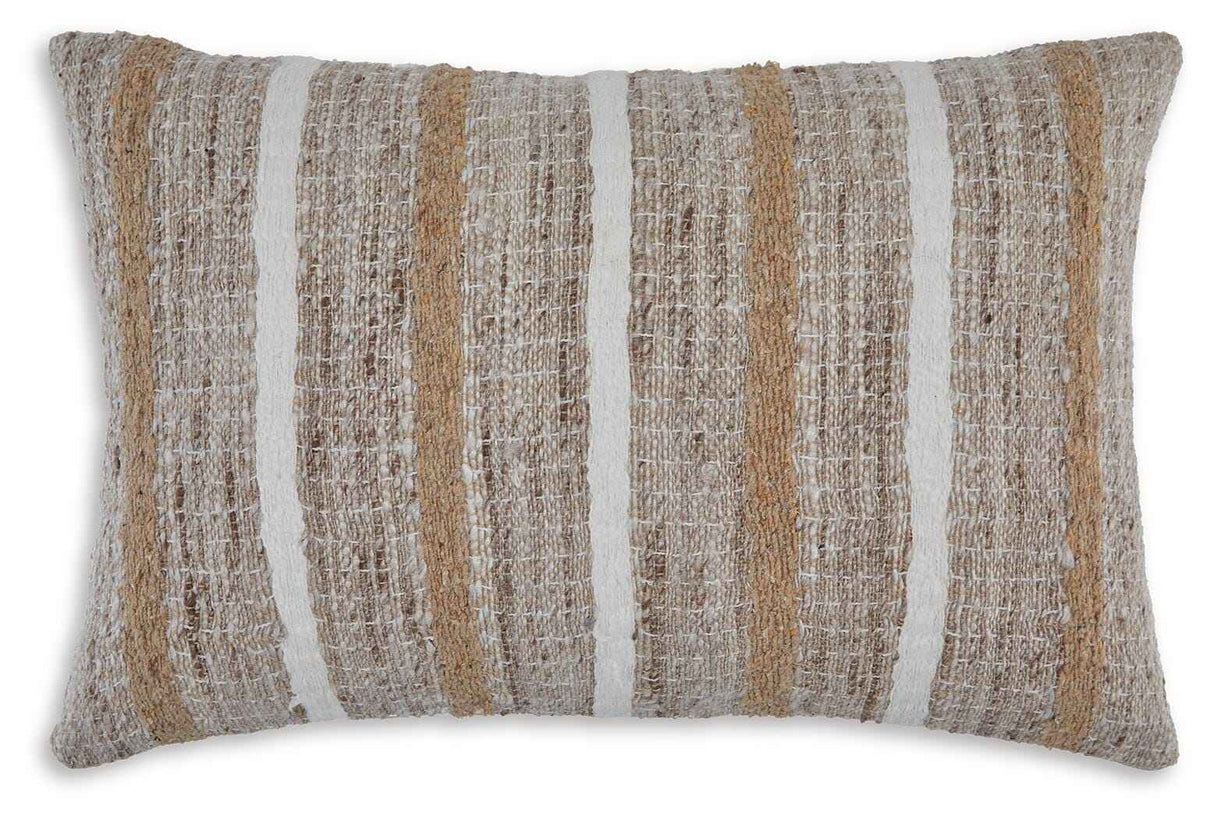 Benish Tan/Brown/White Pillow by Ashley at Eve Furniture